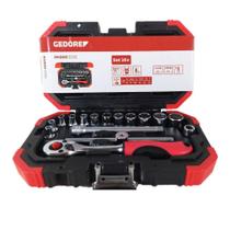 Jogo Gedore Red de Soquetes e Catraca reversível de 1.4 com soquetes de 4 a 13 mm 16 Peças R49003016 Jogo Gedore Red de Soquetes e Catraca reversível de 1.4 com soquetes de 4 a 13 mm 16 Peças R49003016