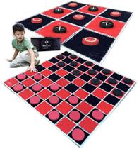 Jogo Giant Checkers & Tic Tac Toe SWOOC Games Vintage de 4 pés Jogo Giant Checkers & Tic Tac Toe SWOOC Games Vintage de 4 pés