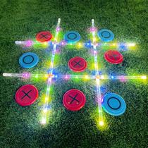 Jogo Giant Tic Tac Toe ao ar livre com luz para família de 3 pés x 3 pés