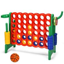 Jogo gigante de 4 em linha Costzon com cesta de basquete para crianças e adultos Jogo gigante de 4 em linha Costzon com cesta de basquete para crianças e adultos