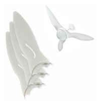 Jogo Hélice 3 Pás Para Ventilador Teto Terral Aliseu Branco