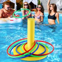 Jogo Hiboom Pool Ring Toss com base de 20 cm e anéis de 7,5"