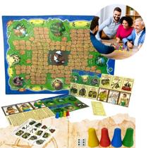 Jogo Ilha do Tesouro com Tabuleiro + 21 Cartas e Acessórios 44 Peças 42x30 CM