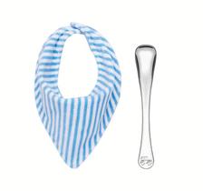 Jogo Infantil Babador Azul e Colher Inox Tramontina Le Petit