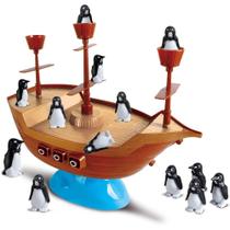 Jogo Infantil Barco Pirata de Equilibrar Pinguim Art Brink