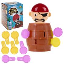 Jogo Infantil Barril do Pirata Original - Brinquedo Pula Pirata 3 Tamanhos