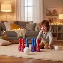 Jogo Infantil Boliche Homem Aranha 8 Peças Colorido Brinquedo Educativo Criança Jogo Infantil Boliche Homem Aranha 8 Peças Colorido Brinquedo Educativo Criança