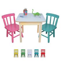 Jogo Infantil Conjunto Mesa Educativa Mesinha Didática Com 2 Cadeiras Coloridas Menina Menino Crianças