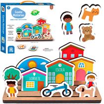 Jogo Infantil Conte Histórias Nig Brinquedos Criar Narrativas Pedagógico 24 Peças De Madeira Jogo Infantil Conte Histórias Nig Brinquedos Criar Narrativas Pedagógico 24 Peças De Madeira