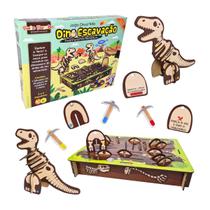 Jogo Infantil Dino Escavação Dinossauros Brinquedos Educativos Madeira Bate Bumbo Criança 4 anos