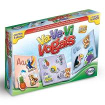 Jogo Infantil Educativo Va Ve Vi Vogais com 6 Placas Toia