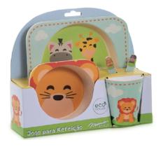 Jogo Infantil Kit Refeição Prato Pote Copo Leaozinho Mimo - Mimo Style
