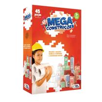 Jogo Infantil Mega Construções Madeira Educativo 45 Peças Infantil Pais e Filhos