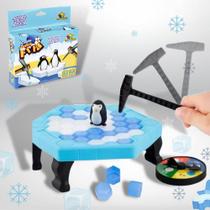 Jogo infantil mini mesa quebra gelo pinguim numa fria