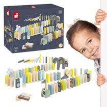 Jogo Infantil Percurso dos Dominos 100 peças Janod Madeira Jogo Infantil Percurso dos Dominos 100 peças Janod Madeira
