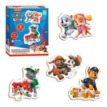 Jogo Infantil Quebra-Cabeça Patrulha Canina Progressivo 6-8-10-12 Em Madeira +3 Anos