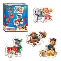Jogo Infantil Quebra-Cabeça Patrulha Canina Progressivo 6-8-10-12 Em Madeira +3 Anos