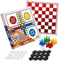 Jogo Infantil Tabuleiro de Dama e Ludo em Madeira Educativo Jogo Infantil Tabuleiro de Dama e Ludo em Madeira Educativo