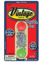 Jogo JA-RU de Jacks Vintage em Metal com 2 Bolas Saltitantes Jogo JA-RU de Jacks Vintage em Metal com 2 Bolas Saltitantes