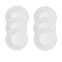 Jogo Jantar 6 Pçs Prato Fundo Branco Melamina 25Cm 2009B
