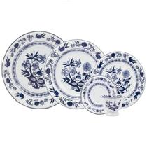 Jogo Jantar/ Café 30 Peças Decoração Cebolinha Porcelana Schmidt
