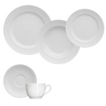 Jogo Jantar Chá 20 Peças Chevron Branco Germer Porcelanas