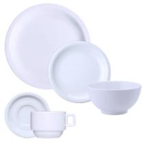 Jogo Jantar Chá 30 Peças C/ Bowl Tigela Porcelana Branca Germer 6 Pessoas - Porcelanas Germer