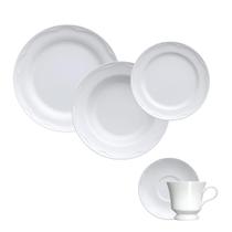 Jogo Jantar Chá 30 Peças Cottage Branco Germer Porcelanas Jogo Jantar Chá 30 Peças Cottage Branco Germer Porcelanas