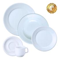 Jogo Jantar Chá 30 Peças Porcelana Branca Schmidt 6 Lugares Jogo Jantar Chá 30 Peças Porcelana Branca Schmidt 6 Lugares