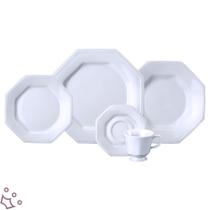 Jogo Jantar Chá 30 Peças Prisma Porcelana Schmidt 6 Lugares