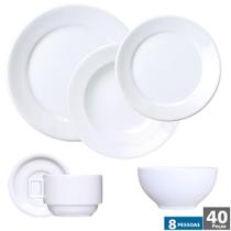 Jogo Jantar Chá 48 Peças C/ Bowl Sopa Bar Hotel Porcelana Germer 8 Pessoas Jogo Jantar Chá 48 Peças C/ Bowl Sopa Bar Hotel Porcelana Germer 8 Pessoas