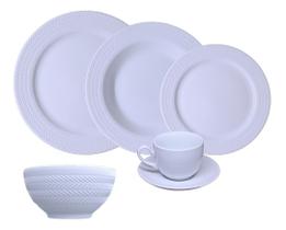 Jogo Jantar Chá C Bowl Tigela Chevron Porcelana Germer 36 Peças
