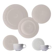 Jogo Jantar Chá Café 42 Peças Dunas Cinza Germer Porcelanas