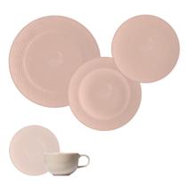 Jogo Jantar Chá Café 42 Peças Dunas Creme Germer Porcelanas