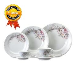 Jogo Jantar Chá E Café 42 Peças Porcelana Schmidt Eterna 6 Lugares Jogo Jantar Chá E Café 42 Peças Porcelana Schmidt Eterna 6 Lugares