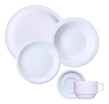 Jogo Jantar Chá Porcelana Branca 30 Peças Resistente 6 Pessoas