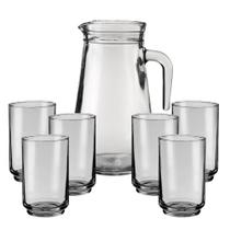 Jogo Jarra e 6 Copos Vidro Long Drink Bar 1250/350ml Jogo Jarra e 6 Copos Vidro Long Drink Bar 1250/350ml