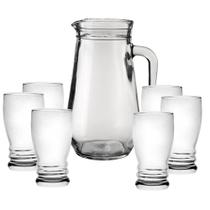 Jogo Jarra e 6 Copos Vidro Long Drink Bar 1250/370ml Jogo Jarra e 6 Copos Vidro Long Drink Bar 1250/370ml