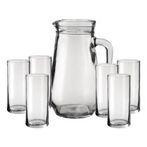 Jogo Jarra e 6 Copos Vidro Tubo Long Drink Bar 1250/320ml Jogo Jarra e 6 Copos Vidro Tubo Long Drink Bar 1250/320ml