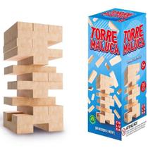 Jogo Jenga Caiu Perdeu Jogo Torre de Madeira 54 Peças Desenvolve Coordenação Motora brinquedo