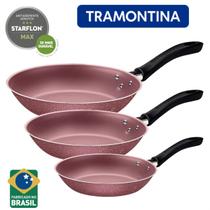 Jogo Kit 03 Frigideiras Tramontina Alumínio Antiadentes