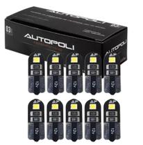 Jogo Kit 10 Lâmpadas T10 Led Slim Esmagada Branca Canbus Jogo Kit 10 Lâmpadas T10 Led Slim Esmagada Branca Canbus