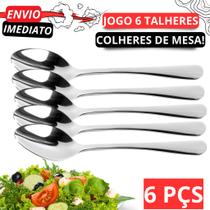 Jogo Kit 12 Colheres de Mesa Talheres 100% Inox Alta Qualidade Para Alimentos e Sopas Envio Imediato Jogo Kit 12 Colheres de Mesa Talheres 100% Inox Alta Qualidade Para Alimentos e Sopas Envio Imediato