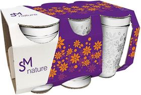 Jogo Kit 12 Copos Vidro Florido Nature Nadir 270ml