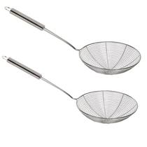 Jogo Kit 2 Escumadeiras Peneira De Para Frituras Aço Inox Cozinha Jogo Kit 2 Escumadeiras Peneira De Para Frituras Aço Inox Cozinha