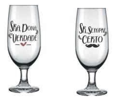 Jogo kit 2 Taças para Casal Namorado de vidro 300 ml - Senhor e Sonhara Jogo kit 2 Taças para Casal Namorado de vidro 300 ml - Senhor e Sonhara