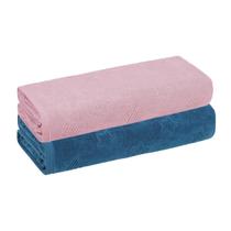Jogo Kit 2 Toalhas Banho Infantil Karsten Estelar Azul Rosa