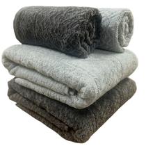 Jogo/Kit 2 Toalhas Banho Loft Fio Penteado Atlântica+ 2 Toalhas Rosto Macias Barra Aveludada