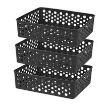 Jogo Kit 3 Cestos Multiuso Empilhável Organizador Médio 24,2x19 Lavanderia Prático Versátil Decorativo Jogo Kit 3 Cestos Multiuso Empilhável Organizador Médio 24,2x19 Lavanderia Prático Versátil Decorativo