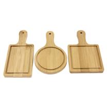 Jogo Kit 3 Mini Tabuas Petisqueira Em Bambu Finger Food Jogo Kit 3 Mini Tabuas Petisqueira Em Bambu Finger Food